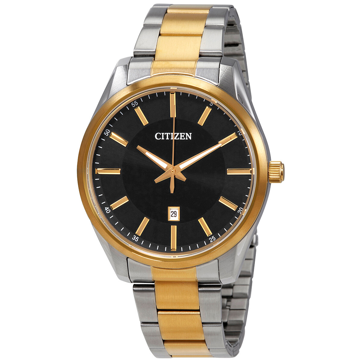 Citizen Quartz Black Dial Two-tone Men's Watch BI1034-52E
