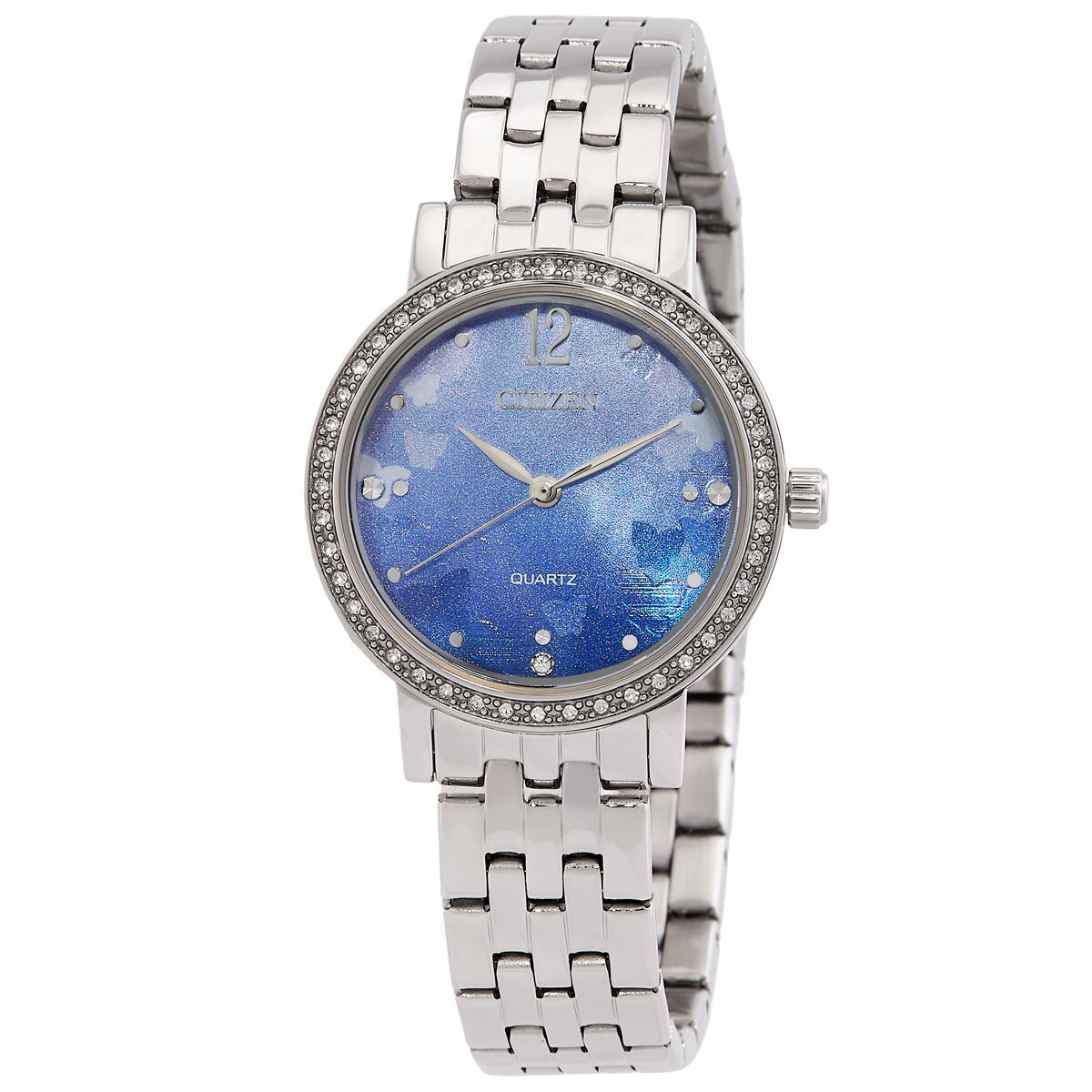 Citizen Quartz Crystal Blue Mother of Pearl Dial Ladies Watch EL3100-55N