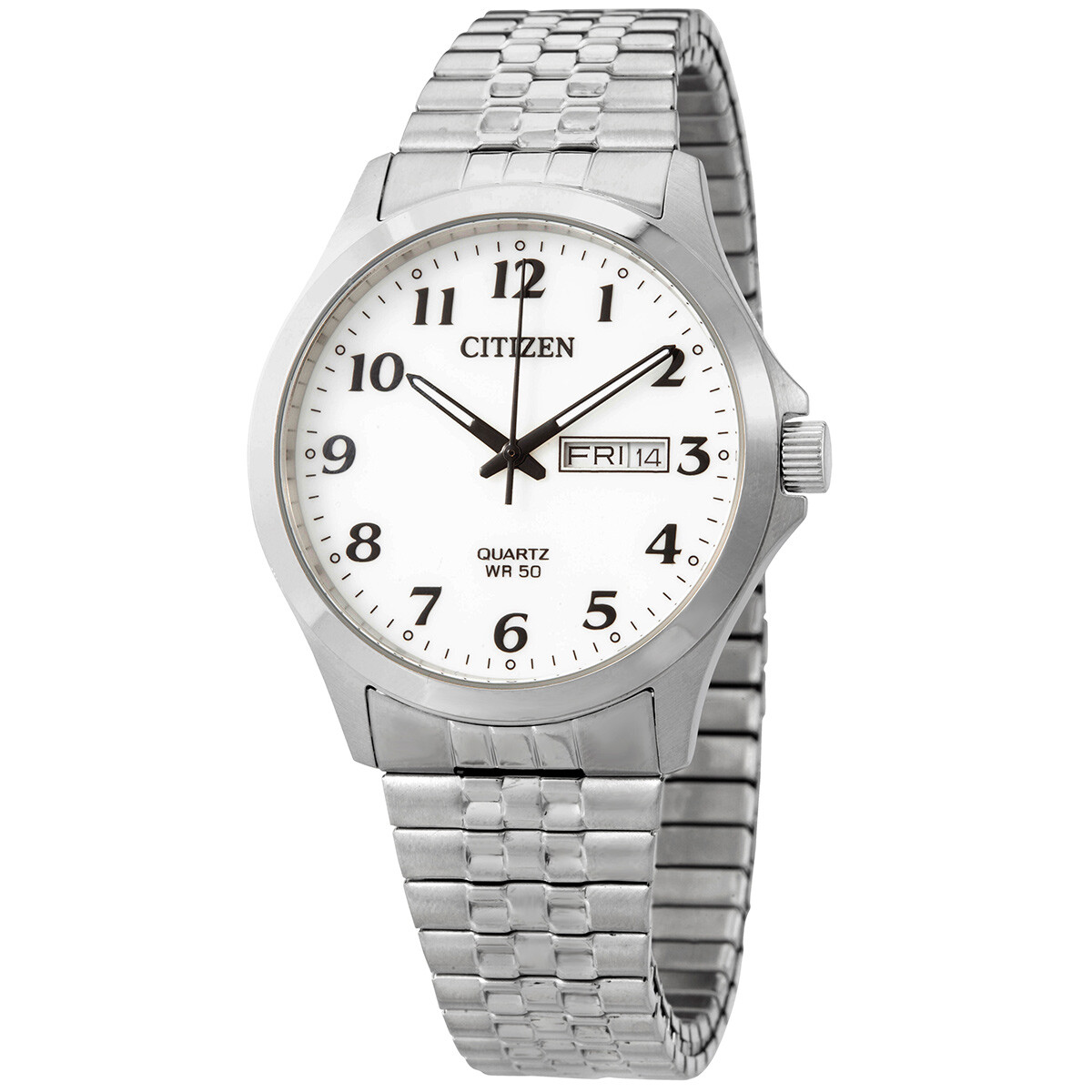 Citizen Quartz White Dial Stainless Steel Men's Watch BF5000-94A