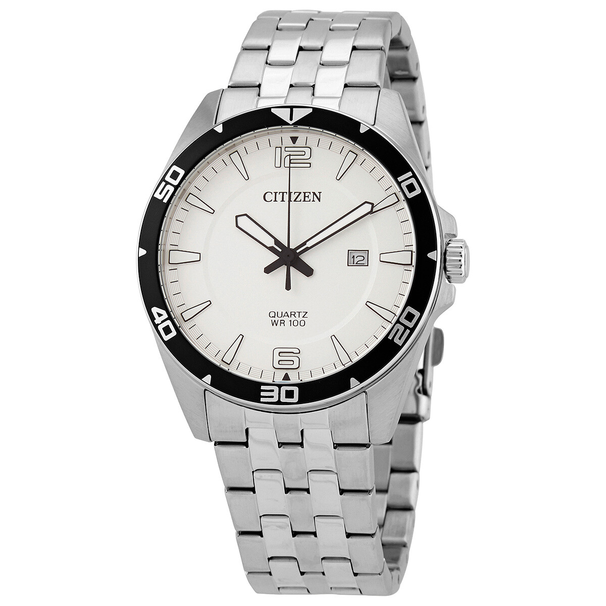 Citizen Quartz White Dial Stainless Steel Men's Watch BI5051-51A