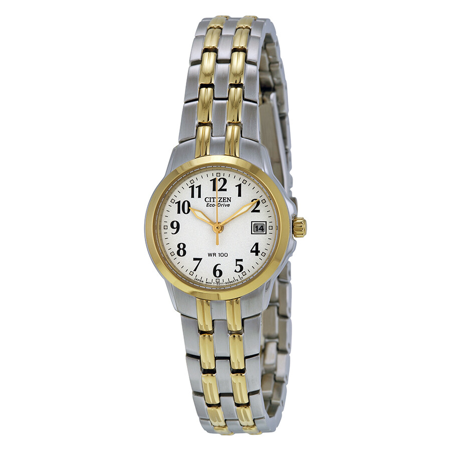 Citizen Silhouette Eco-Drive White Dial Two-tone Ladies Watch EW1544-53A