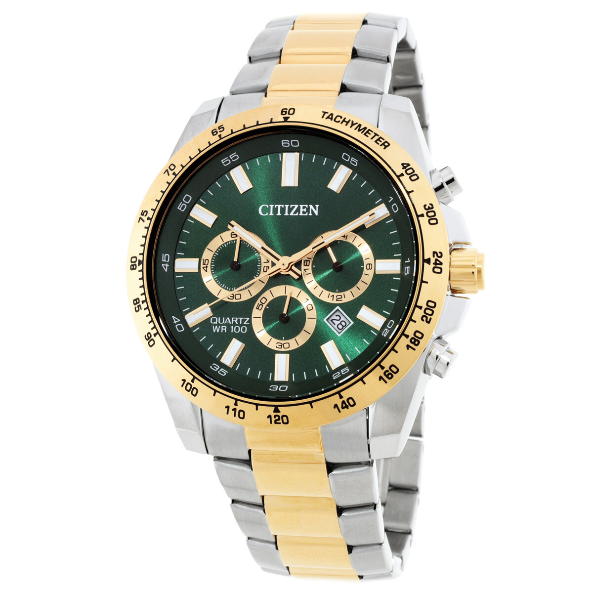 Citizen Sports Chronograph Quartz Green Dial Men's Watch AN8234-58X
