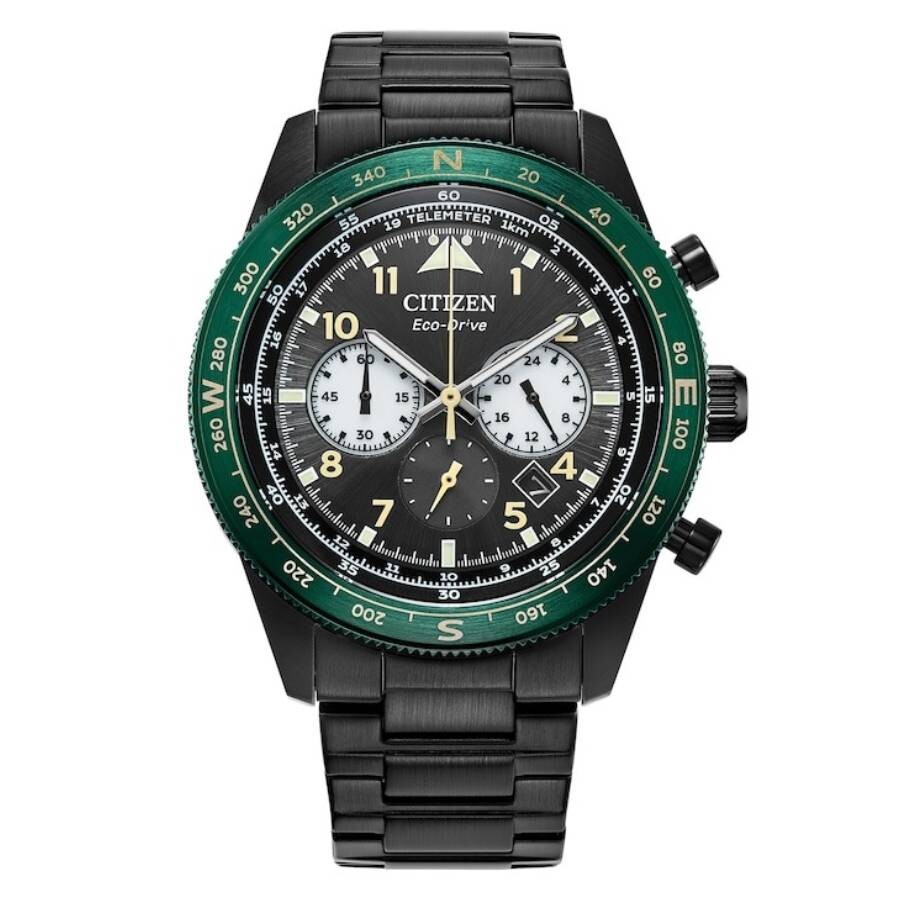 Citizen Chronograph GMT Eco-Drive Green Dial Men's Watch AT2527