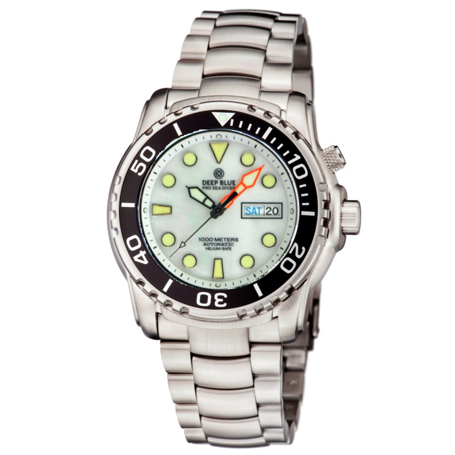 Deep Blue Pro Sea Diver II Automatic Men's 44 mm Watch PSD1KMOPWHT
