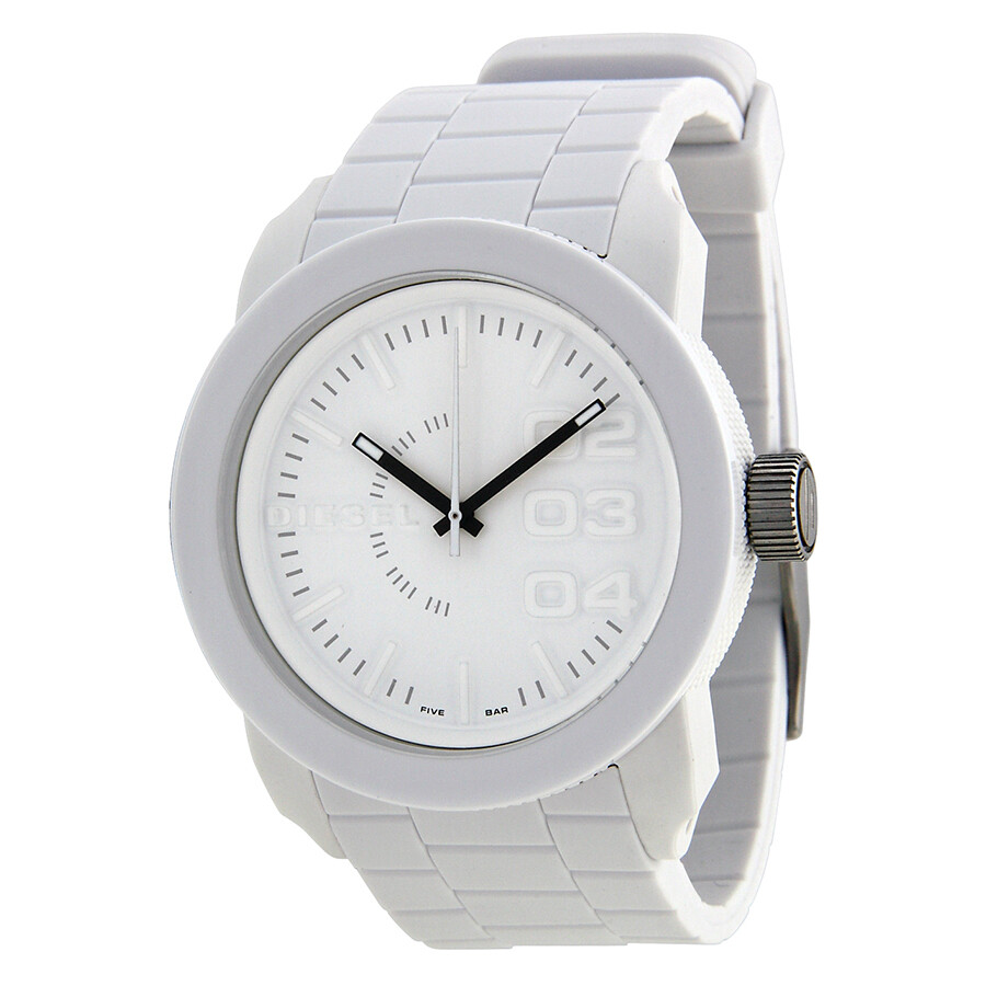 Diesel Double Down White Rubber Men's Watch DZ1436