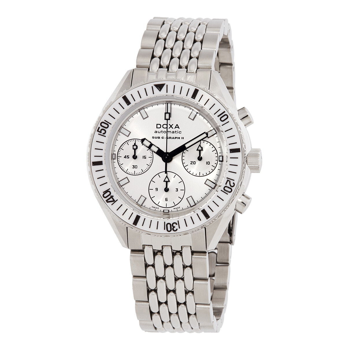 Doxa SUB 200 C-Graph II Chronograph Automatic Silver Dial Men's Watch 797.10.011W.10