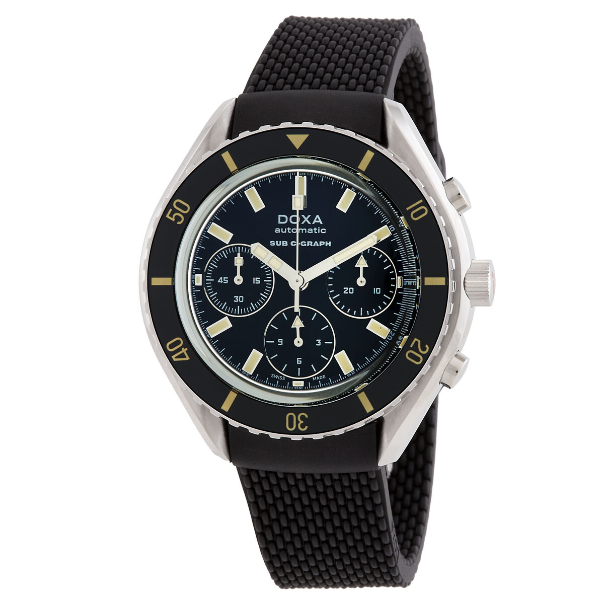 Doxa SUB 200 C-Graph Sharkhunter Chronograph Automatic Black Dial Men's Watch 798.10.101.20