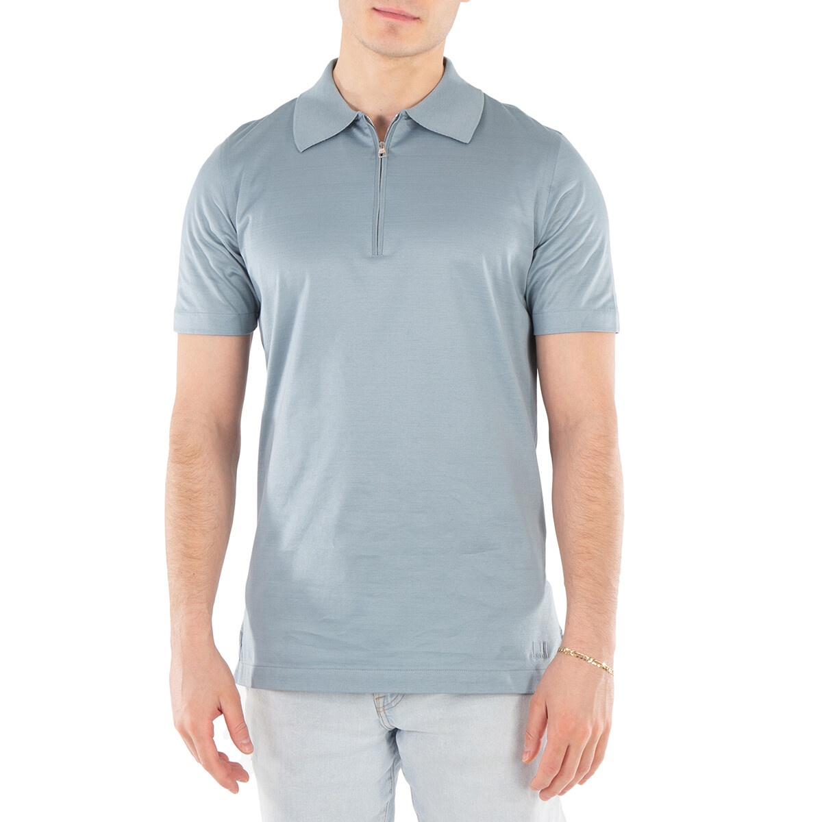 Dunhill Rib Collar Cotton Polo Shirt
