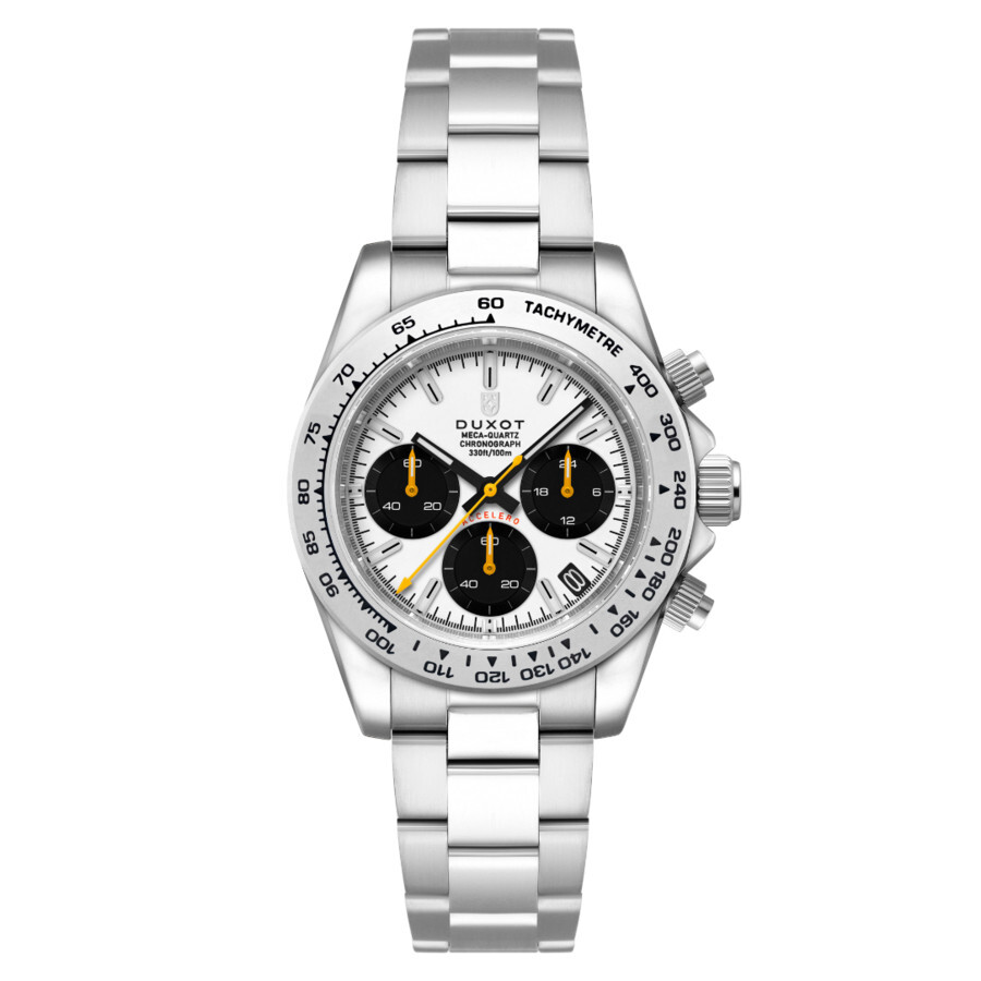 Duxot Accelero Chronograph Tachymeter White Dial Men's Watch DX-2065-AA