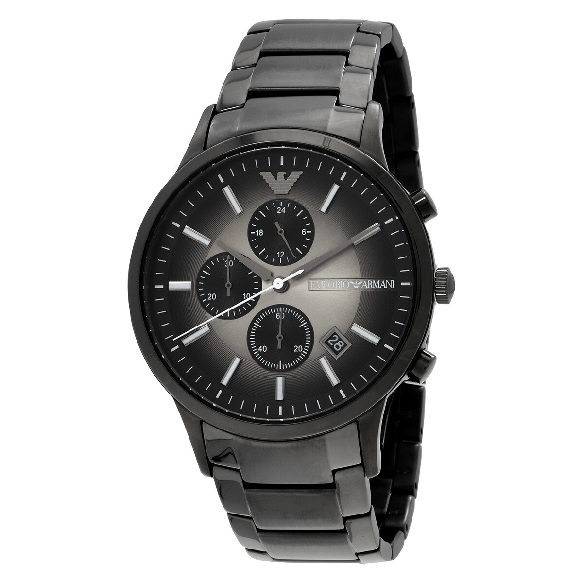 Emporio Armaniのウォッチ Emporio Armani Classic Quartz Black Dial Silver Steel Strap