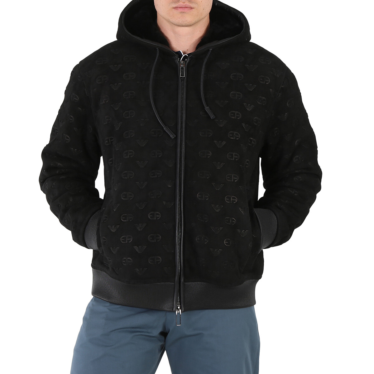 ジャケット・アウター EMPORIO ARMANI 25SS BLOUSON JACKET Emporio Armani Black Logo Print Lightweight Blouson Jacket