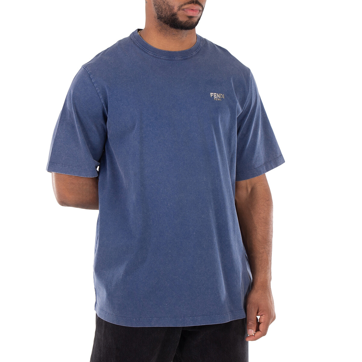 Fendi All-Over Logo Print Crew Neck T-Shirt, Size Medium