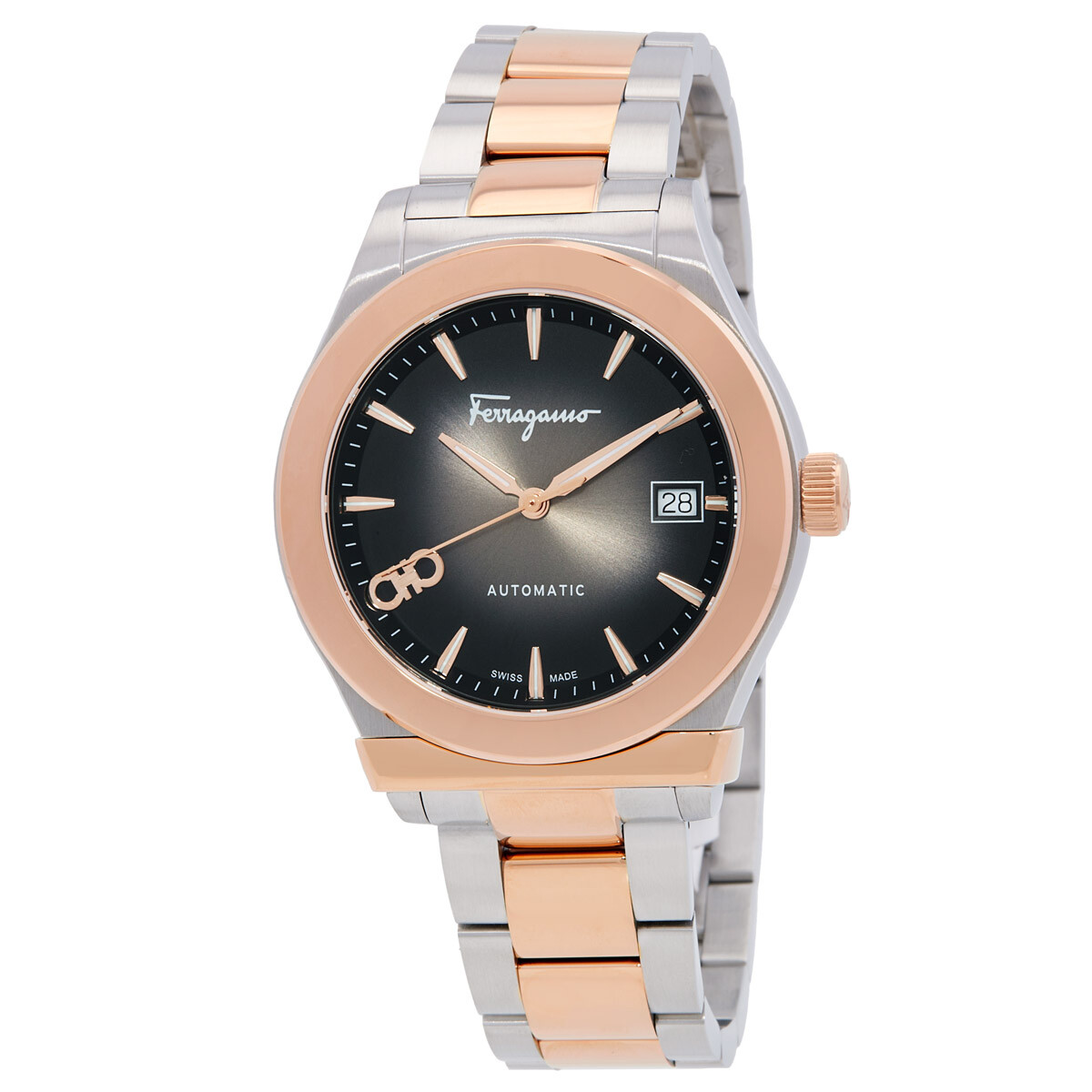 Ferragamo Elliptical Chronograph Quartz Silver Dial Two-Tone