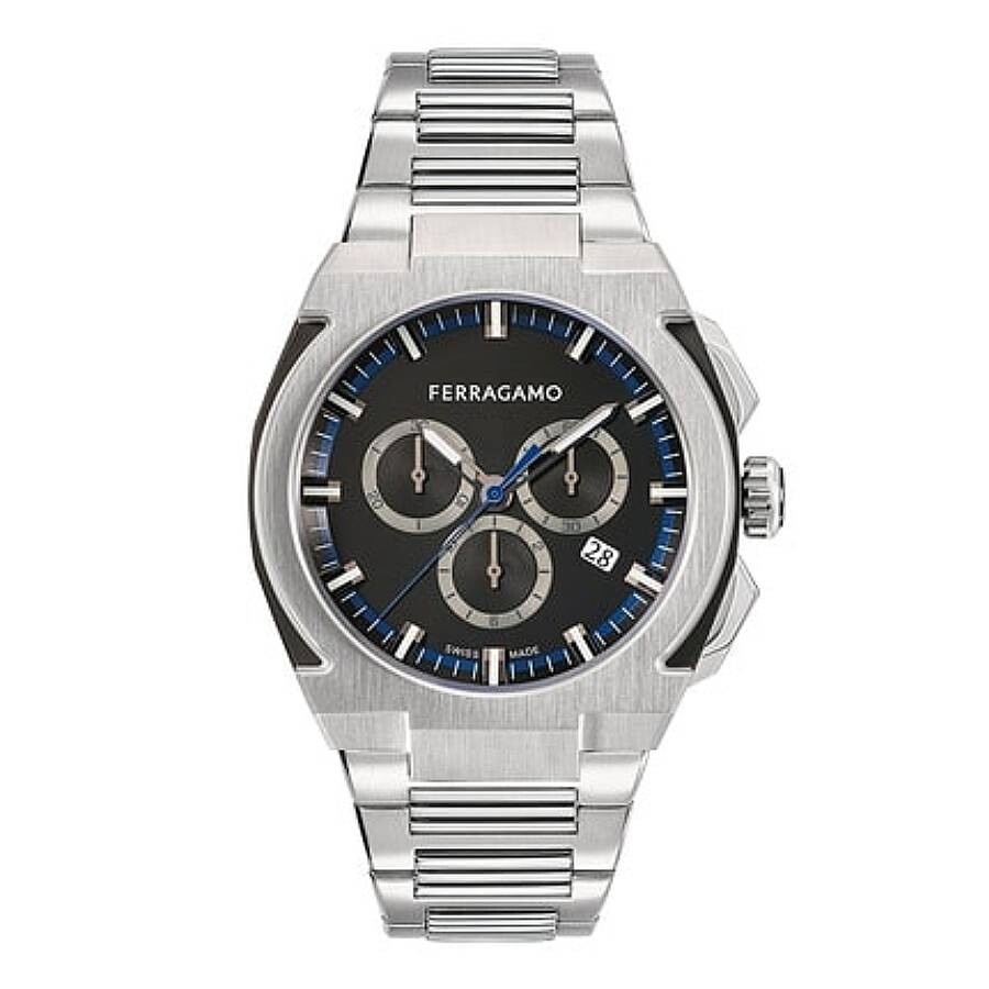 Ferragamo Edge Chronograph Quartz Black Dial Men's Watch SFK200223