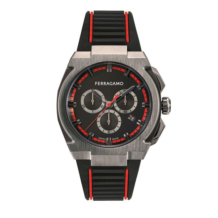 Ferragamo Edge Chronograph Quartz Black Dial Men's Watch SFK200323