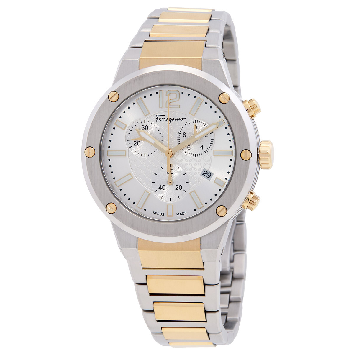 Ferragamo F-80 Chronograph Quartz White Dial Men's Watch SFJE00624