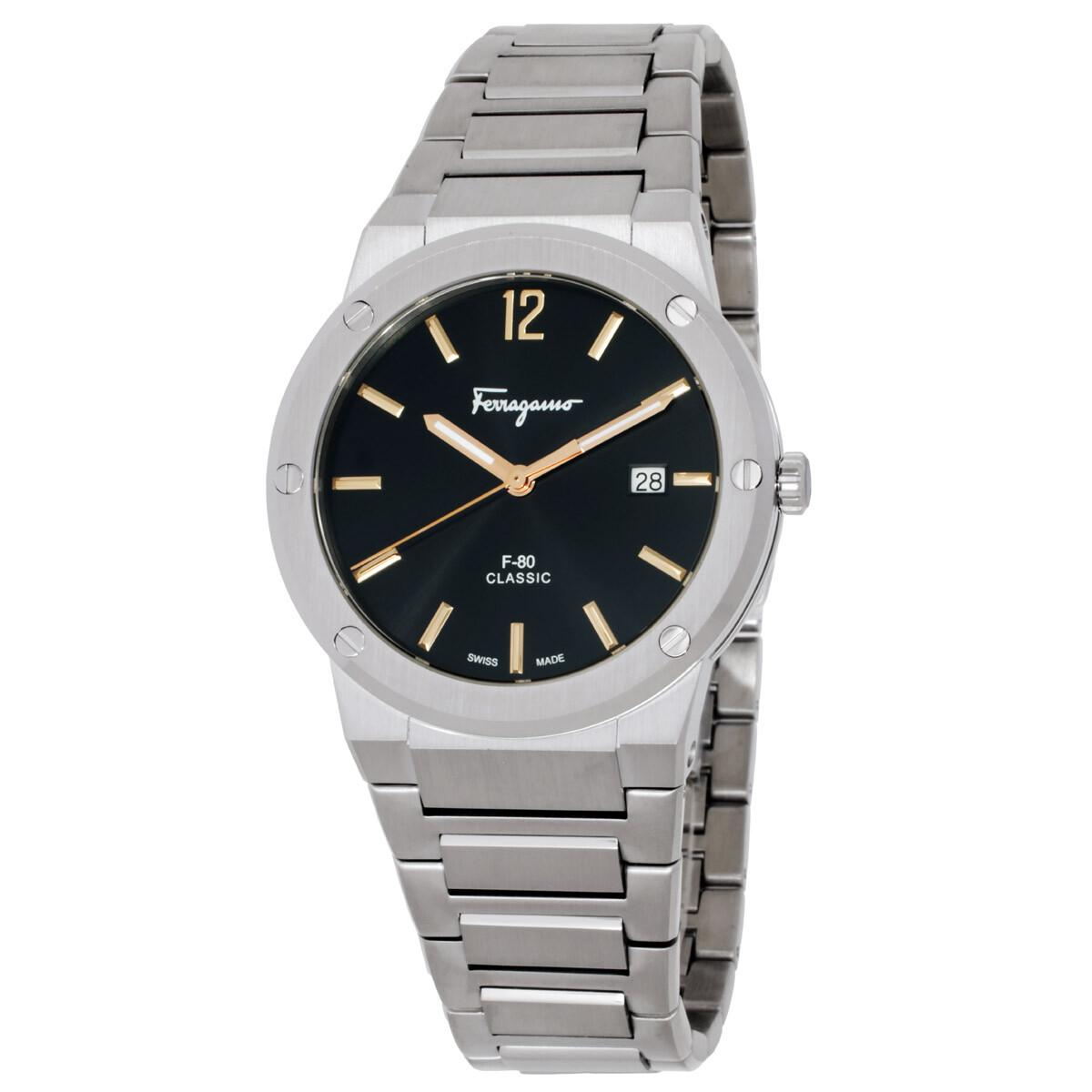 Ferragamo F-80 Classic Quartz Black Dial Men's Watch SFDT02423