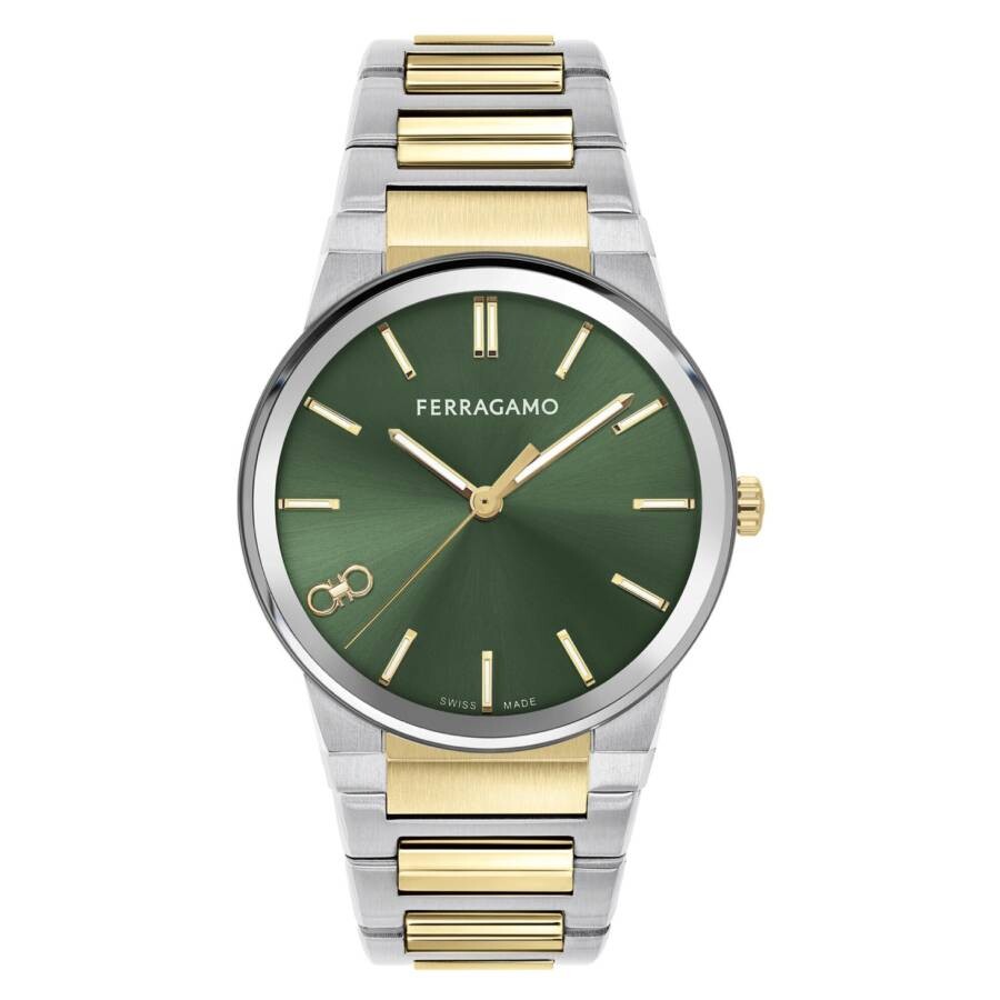 Ferragamo Infinity Sapphire Quartz Green Dial Men's Watch SFST00324