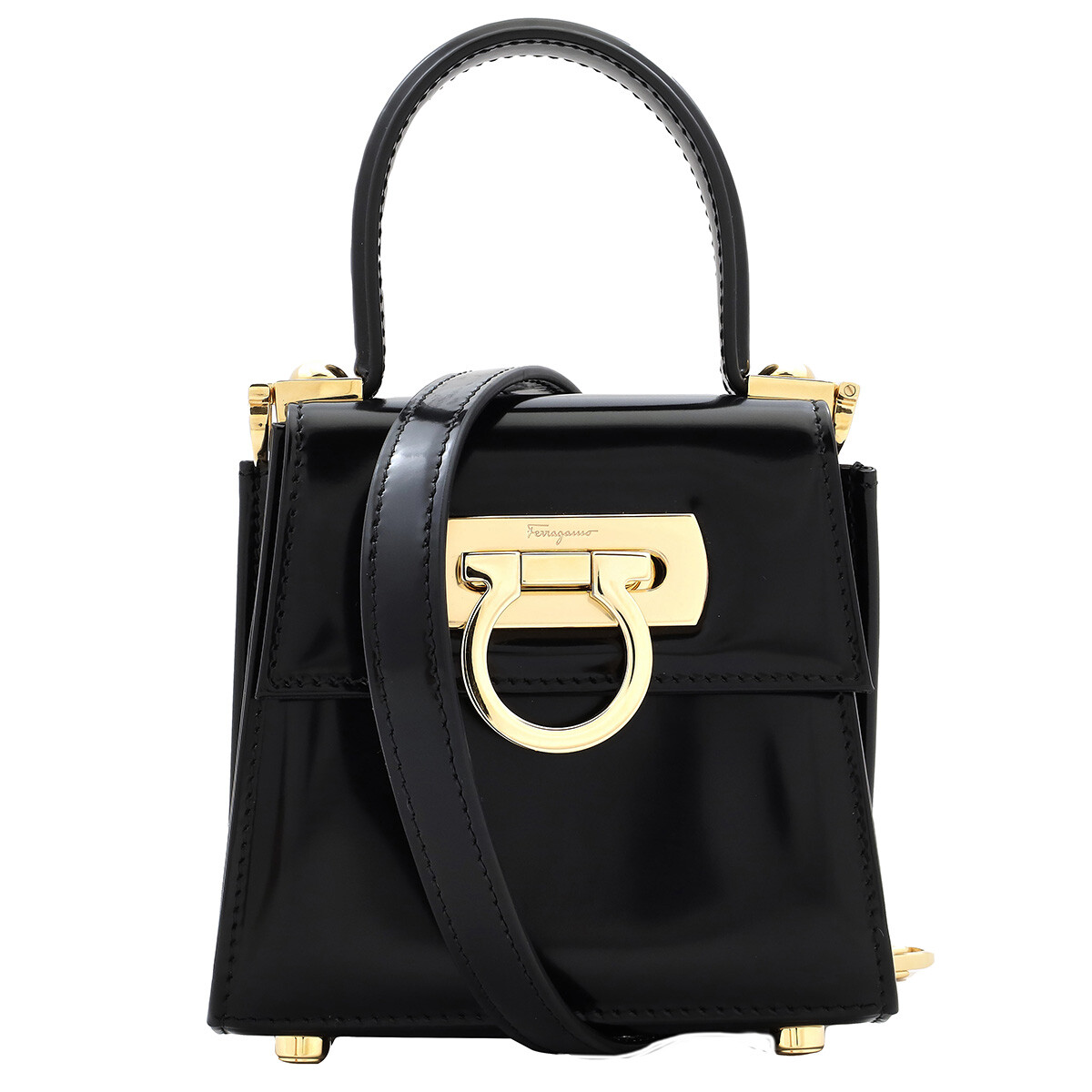 Ferragamo Ladies Black Hug Soft XS Crossbody Bag 215974