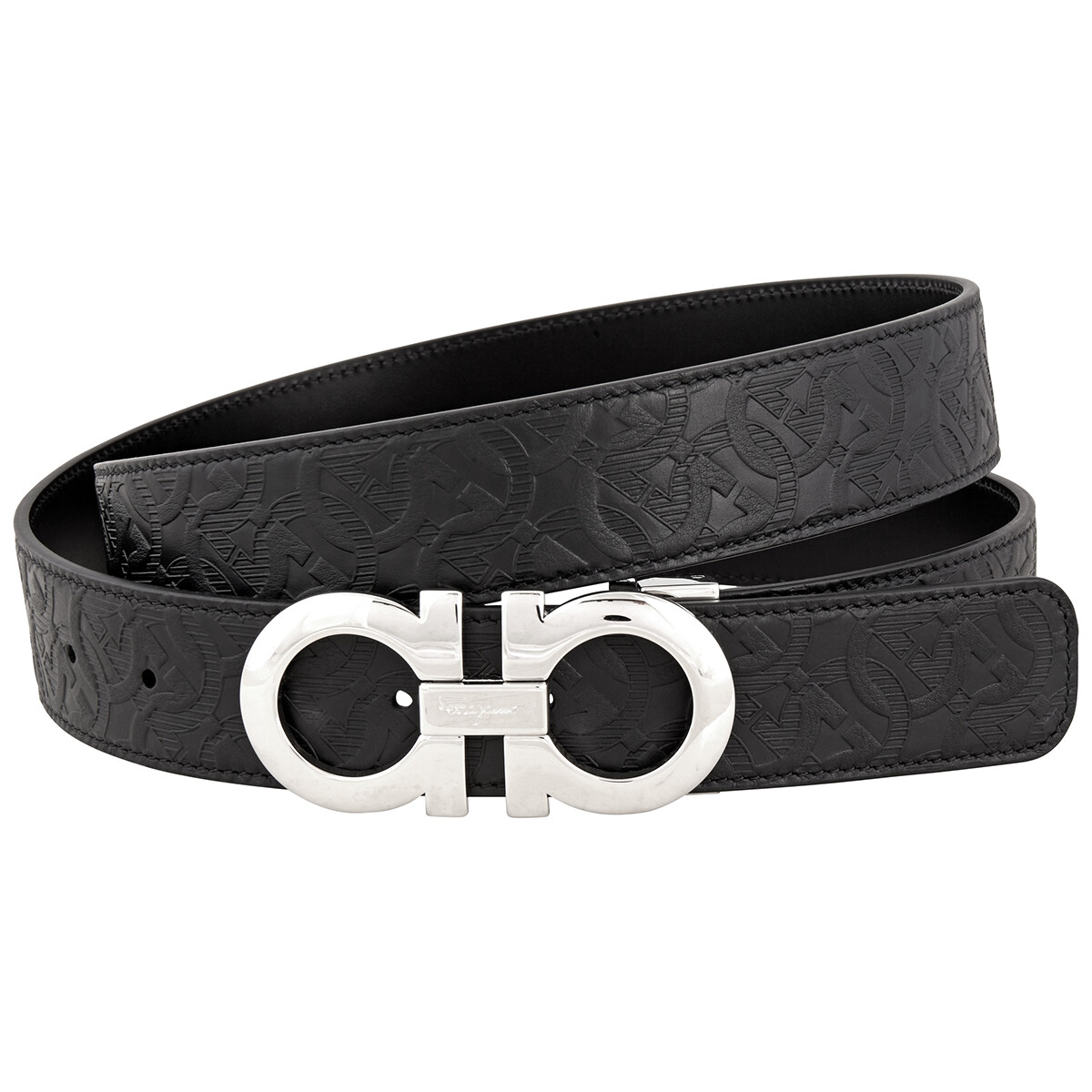 Ferragamo Gancini Buckle Reversible Leather Belt, Size 105
