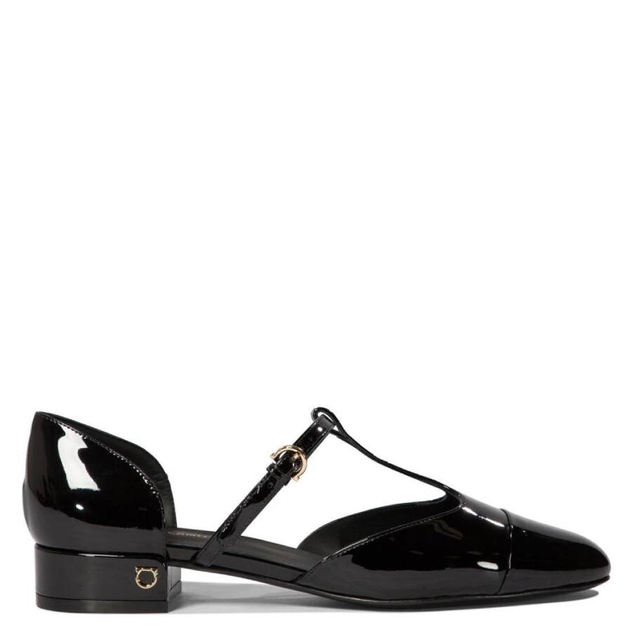 Ferragamo Mirelle Gancini Ornament Block Heel Pumps, Size