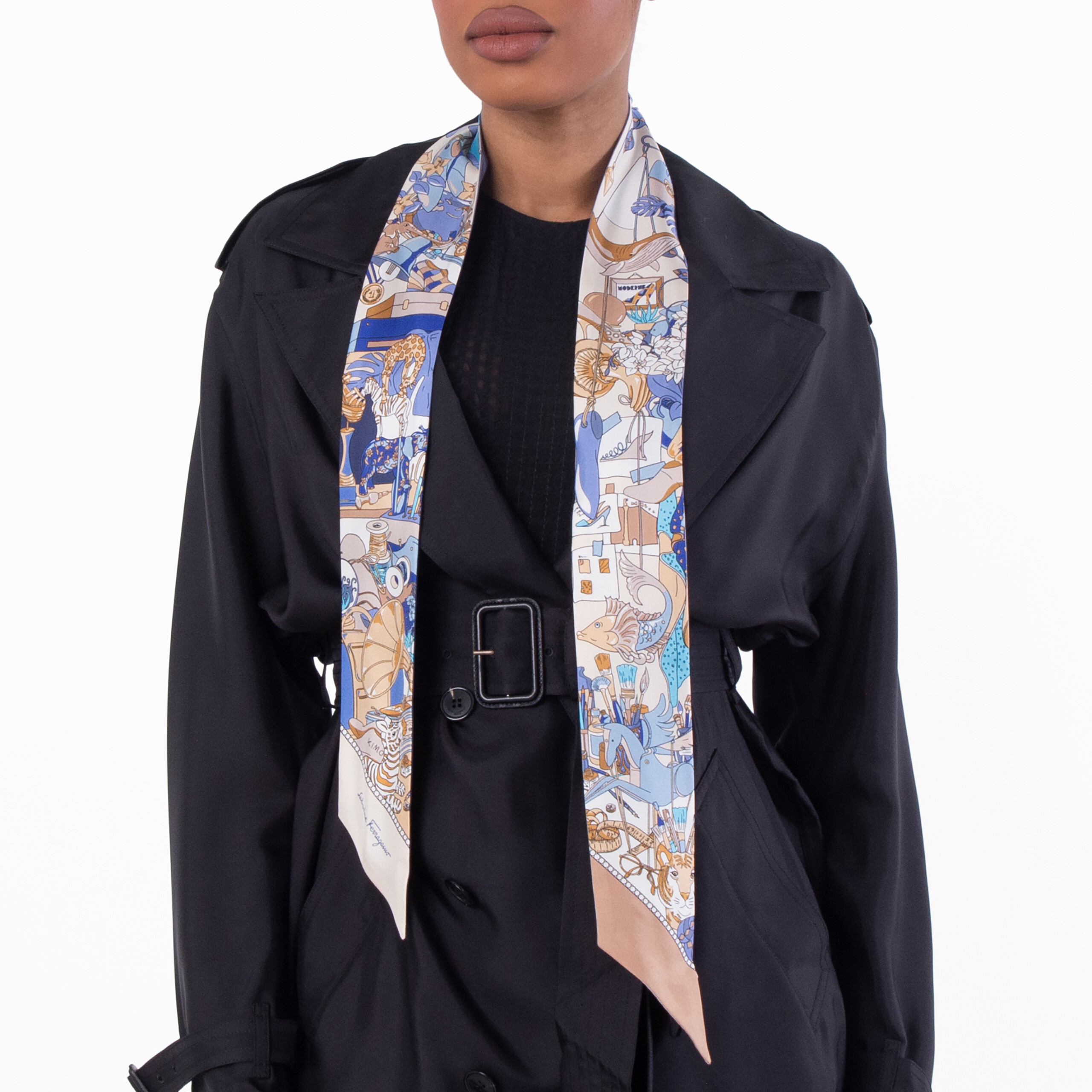 Ferragamo Salvatore Ferragamo Ladies Foulard Silk Twill Scarf