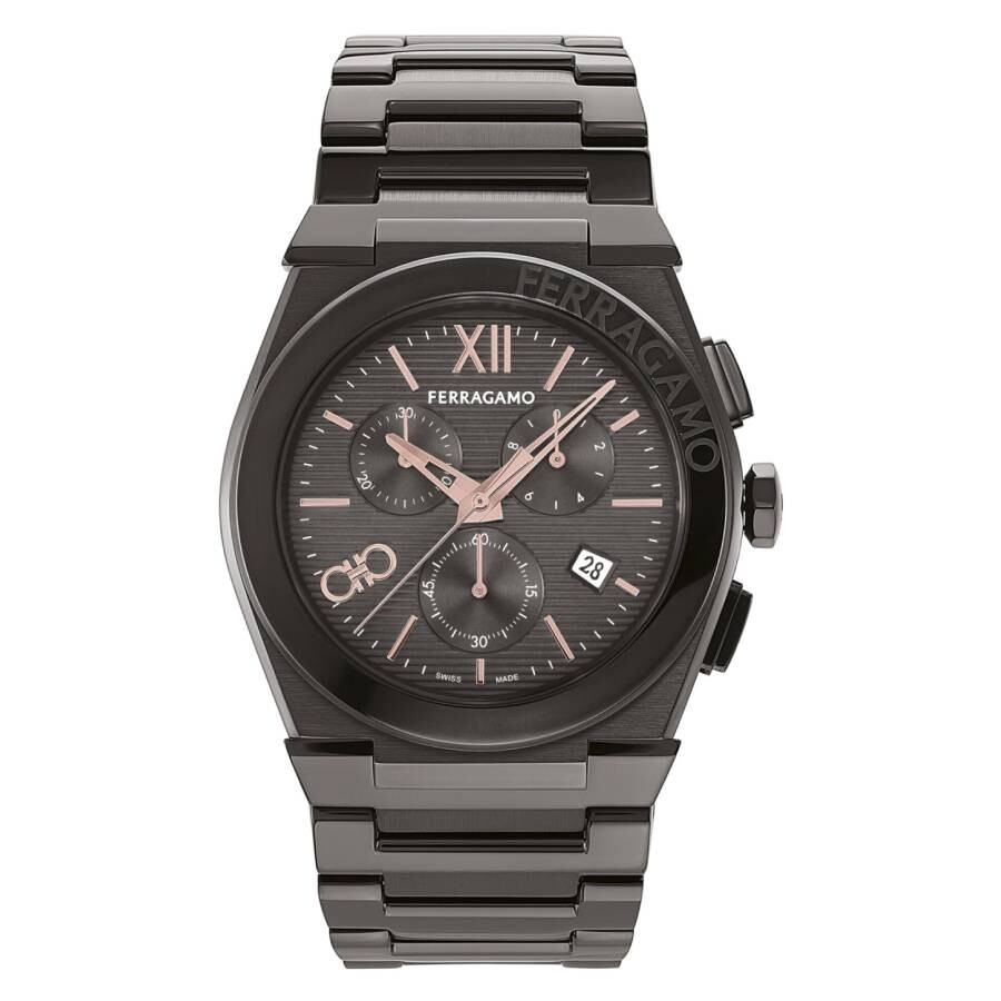 Ferragamo Vega Chrono Quartz Grey Dial Men's Watch SFMR01124