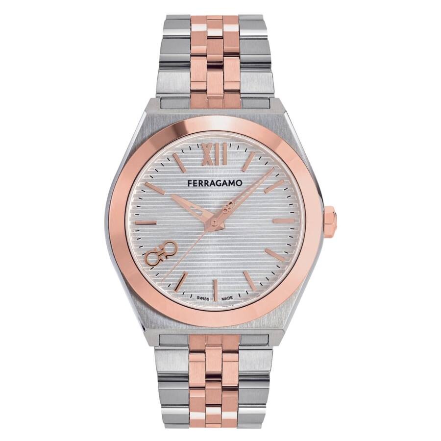 Ferragamo Vega Quartz Silver Dial Two-Tone Men's Watch SFKI01124