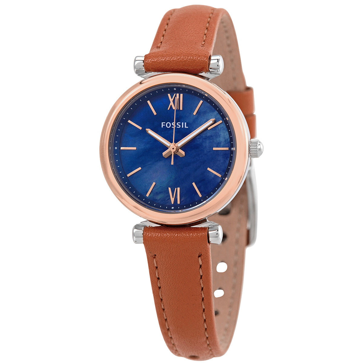 Fossil Carlie Mini Quartz Mother of Pearl Dial Ladies Watch ES4701