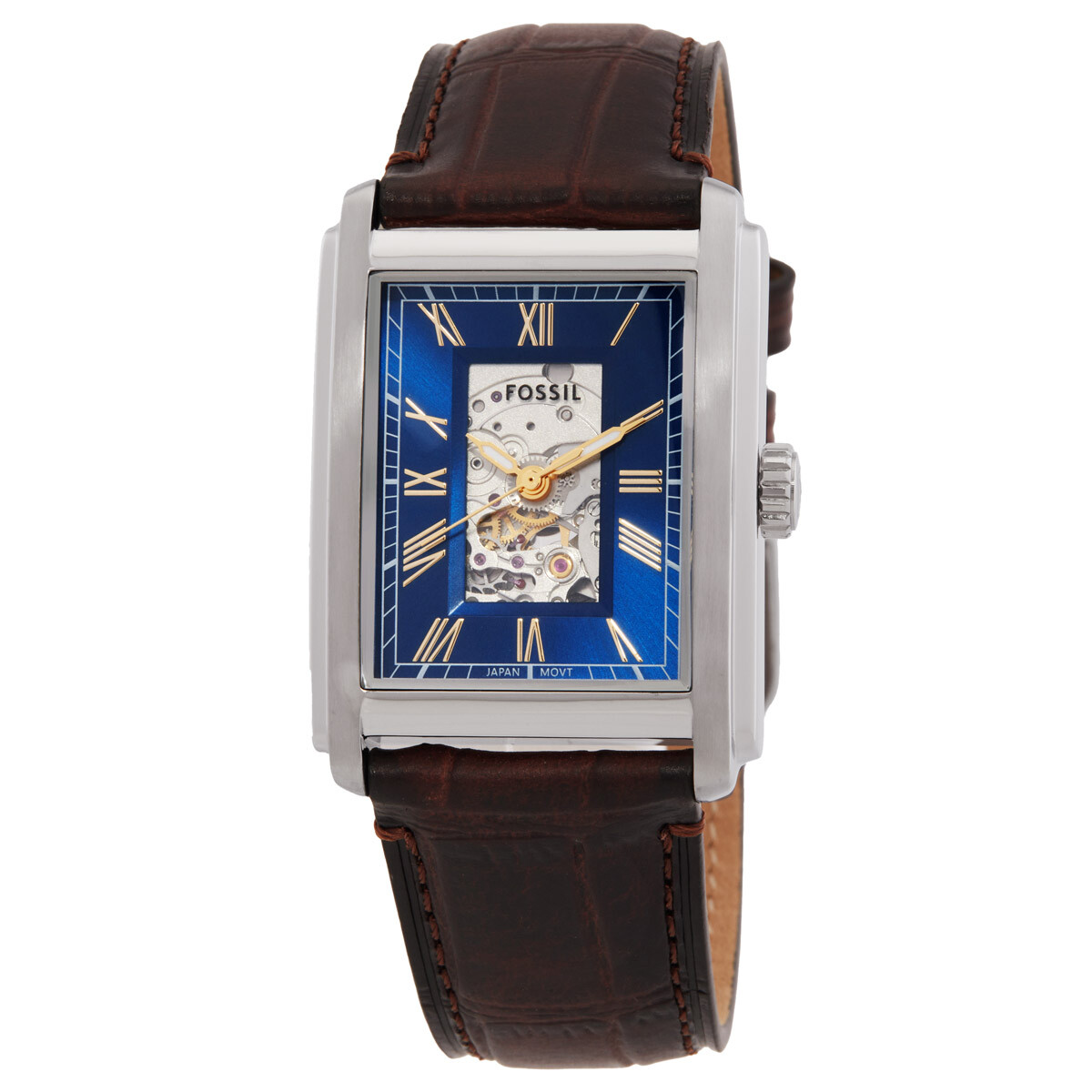 Fossil Grant Orologio Uomo Cronografo Quarzo 44mm - Cassa Acciaio Inox Con Cinturino In Pelle Marrone FS4735