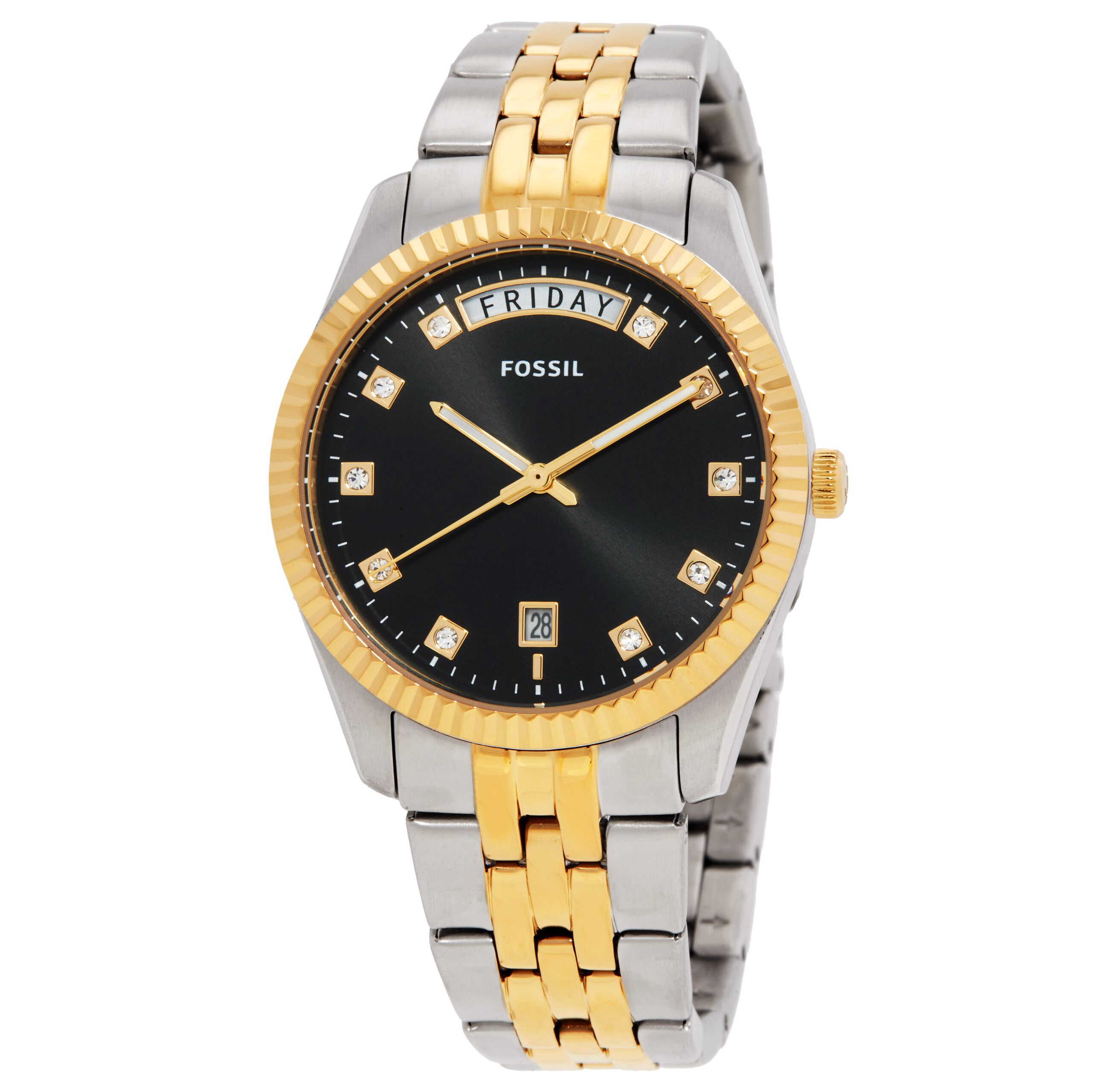 Fossil Scarlette Day-Date Quartz Black Dial Ladies Watch ES5458