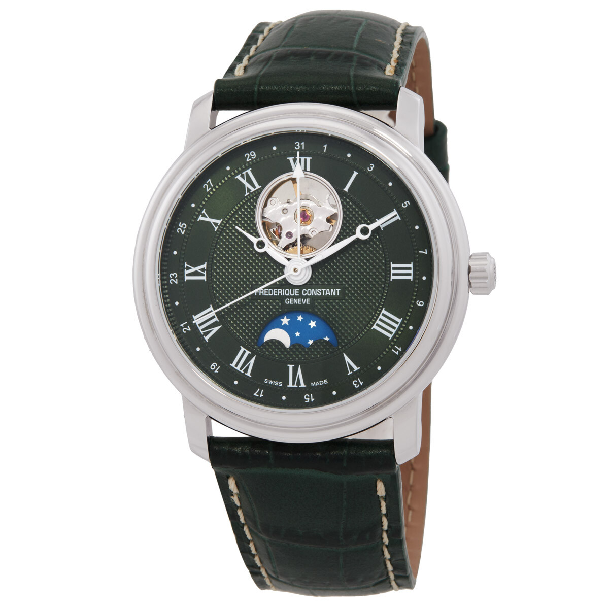 Frederique Constant Classics Heart Beat Automatic Moon Phase Green Dial Men's Watch FC-335MCGRW4P26