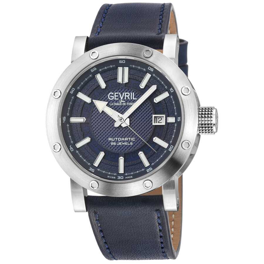 Gevril Flat Iron Automatic Blue Dial Men's Watch 43701