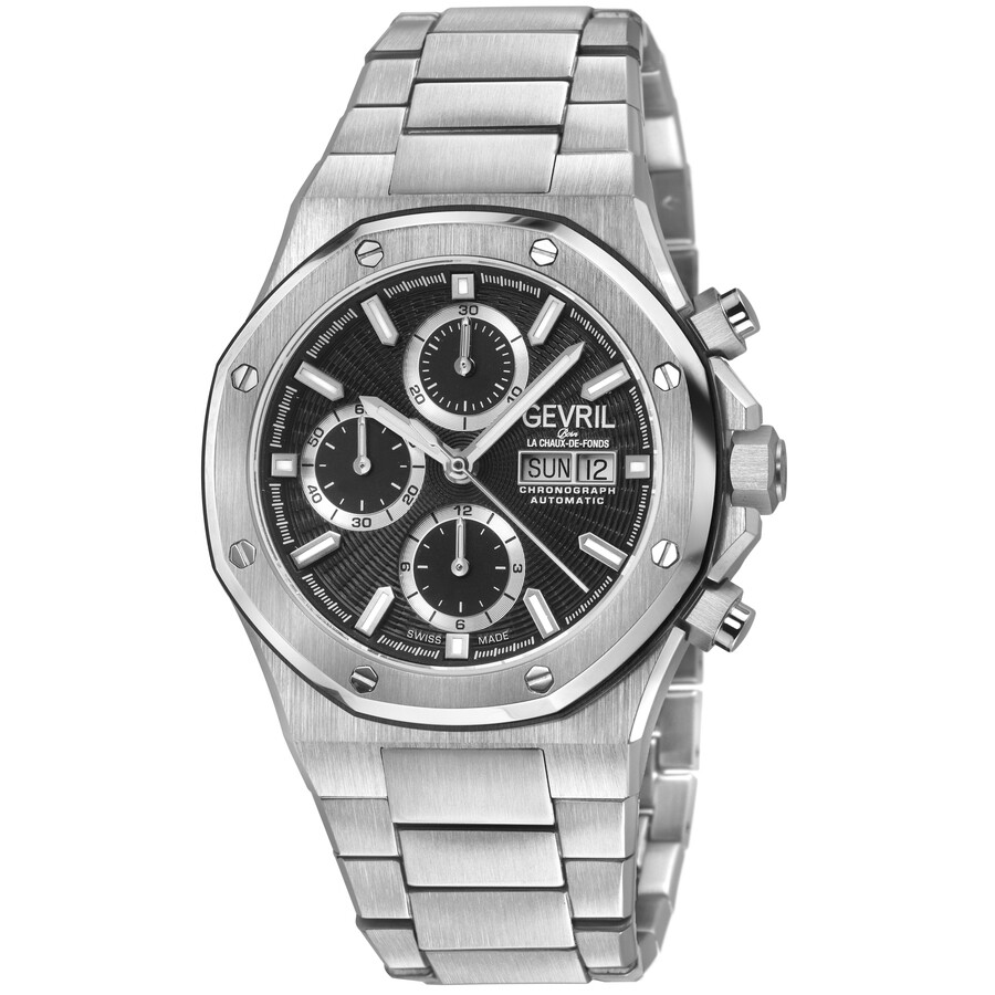 Gevril Kingsgate Chronograph Automatic Black Dial Men's Watch 47900B