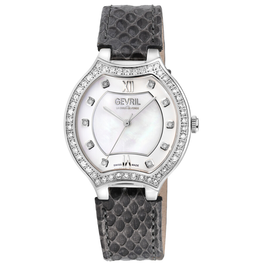 Gevril Lugano Diamond Mother of Pearl Dial Ladies Watch 11241