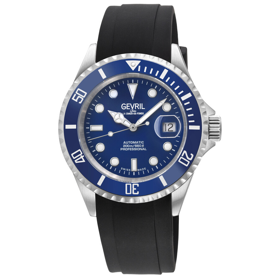 Gevril Wall Street Automatic Blue Dial Men's Watch 4851R