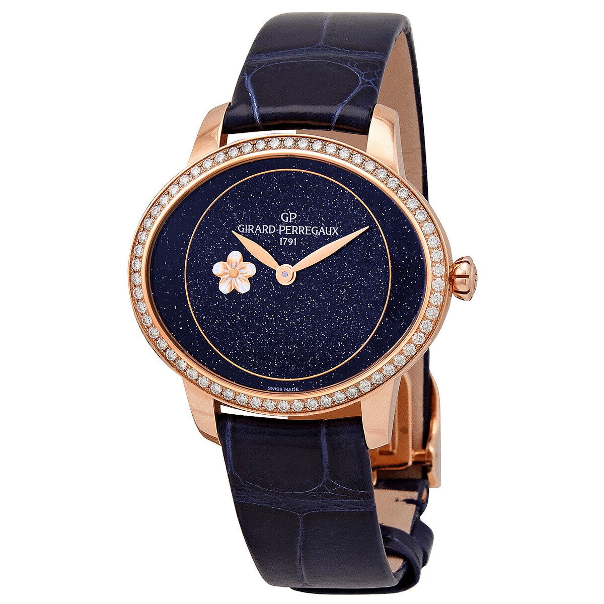 Girard Perregaux Cat's Eye Plum Blossom Automatic Diamond Blue Dial Ladies Watch 80484D52A401-CK4E