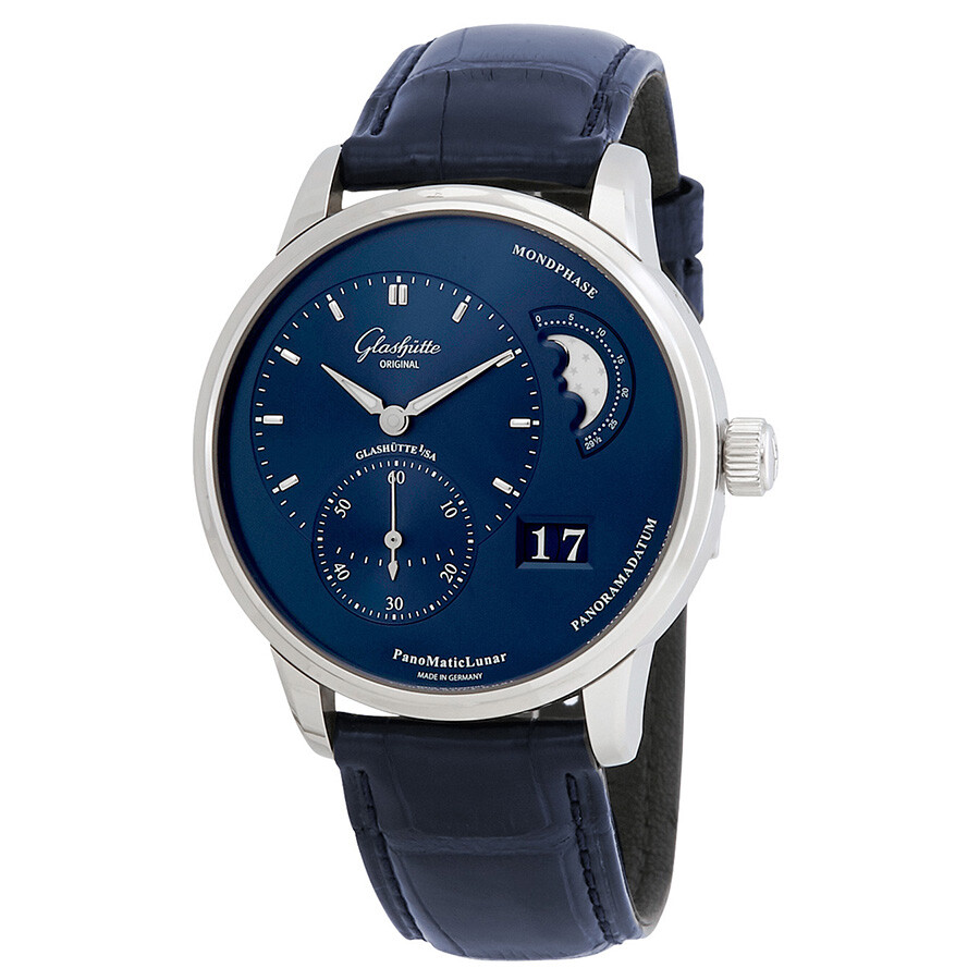 Glashutte PanoMaticLunar Automatic Blue Dial Men's Watch 1-90-02-46-32-01