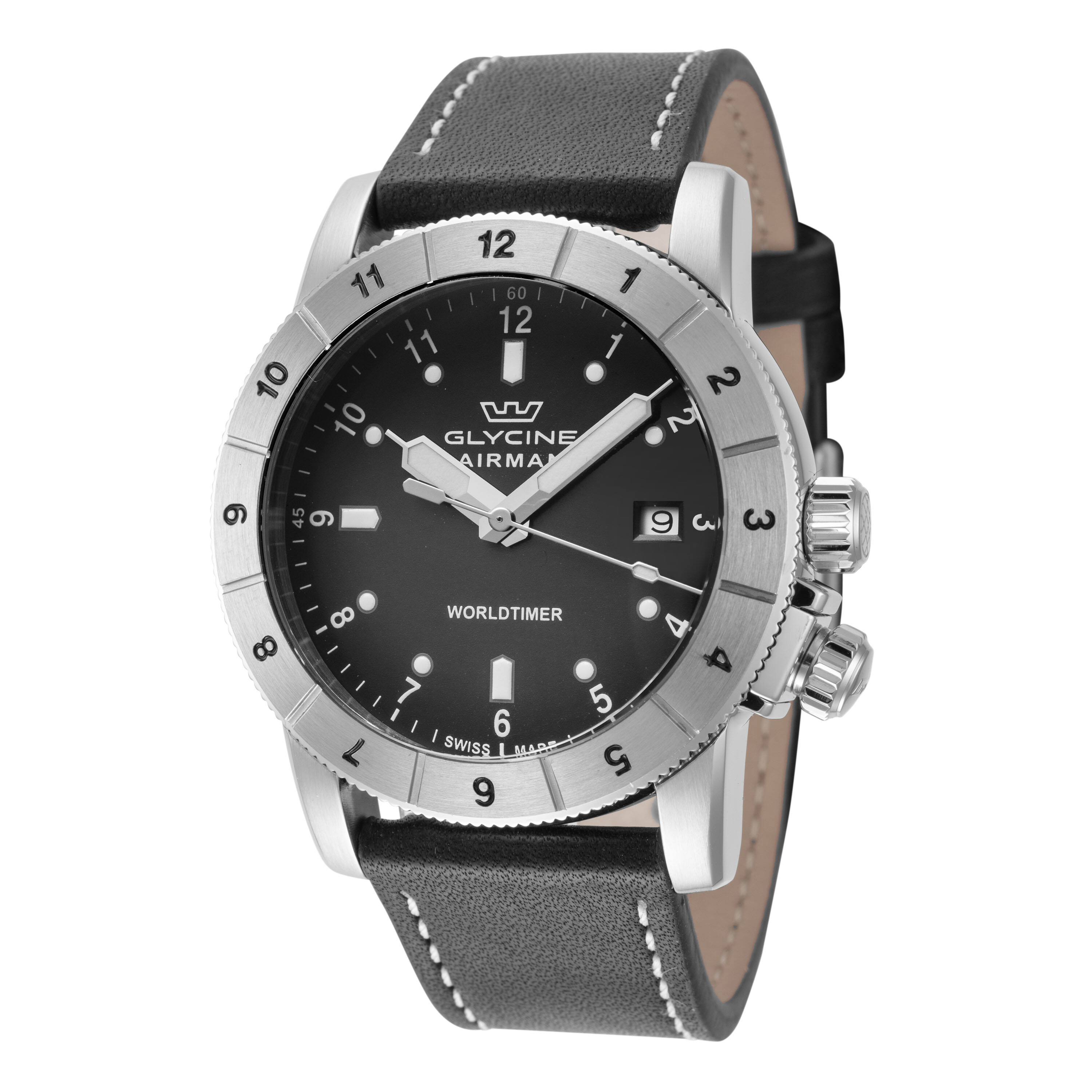 Glycine Airman Contemporary Worldtimer Quartz Burgundy Dial Men's Watch GL1023 Glycine Airman Contemporary Worldtimer Quartz Burgundy Dial Men's Watch GL1023