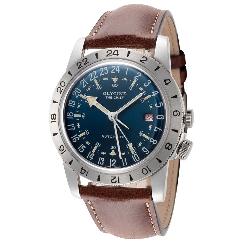 Glycine Airman Vintage The Chief Automatic Blue Dial Men's Watch GL0306