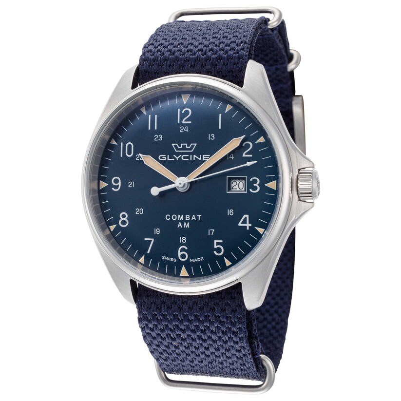 Glycine Combat 6 Vintage Automatic Blue Dial Men's Watch GL0457