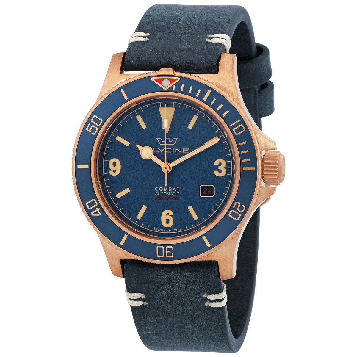 Glycine Combat Sub Bronze Automatic Blue Dial Men's Watch GL0421