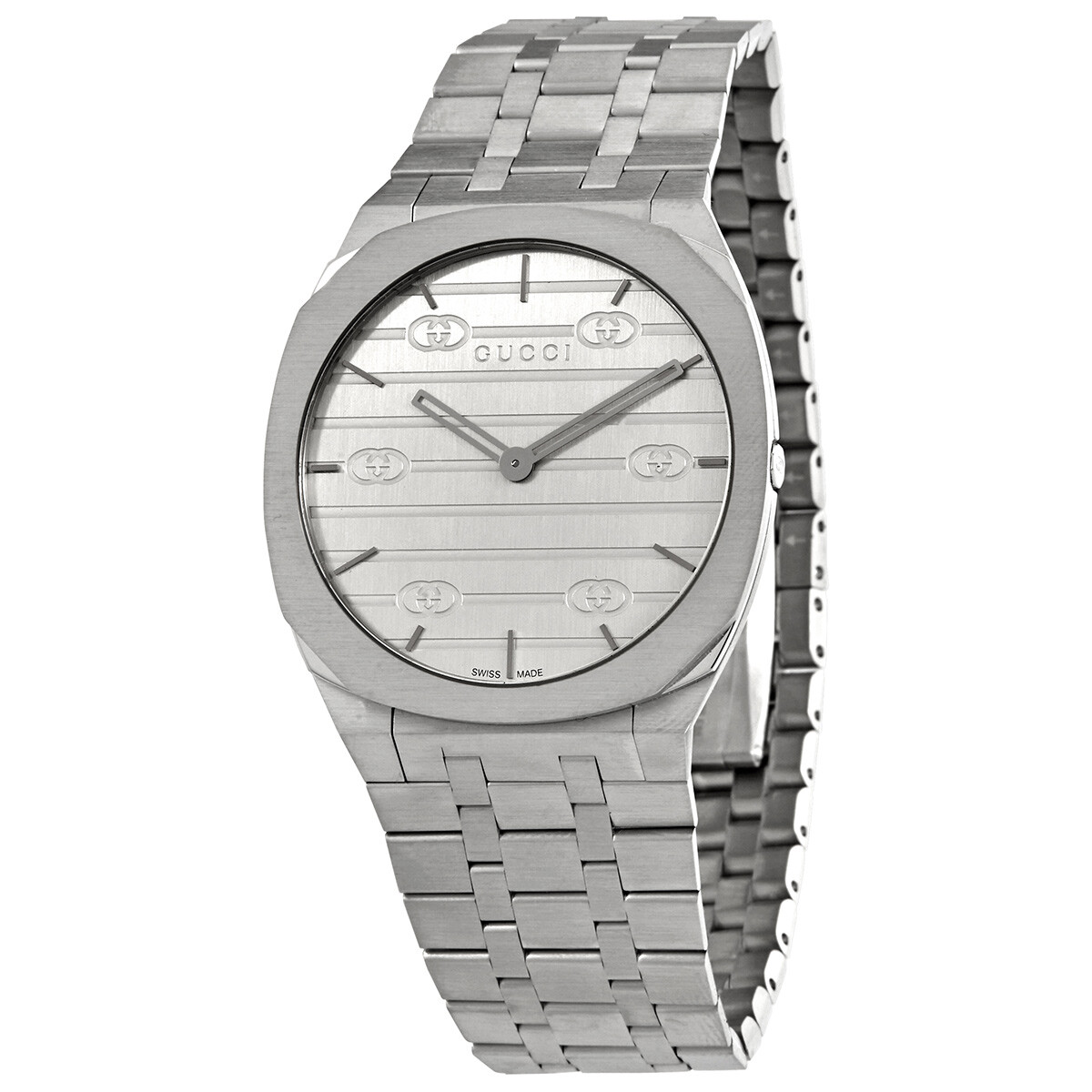 Gucci 25H Quartz Silver Dial Men's Watch YA163407