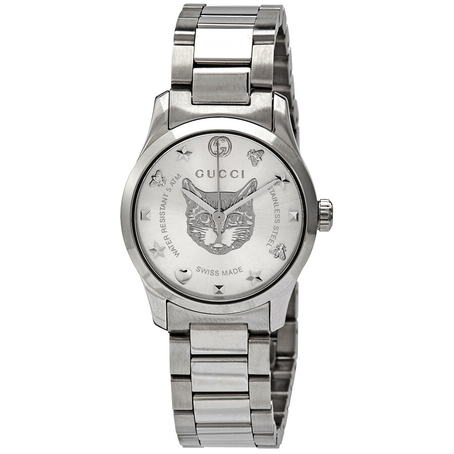 Gucci G-Timeless Silver Dial Ladies Watch YA126595