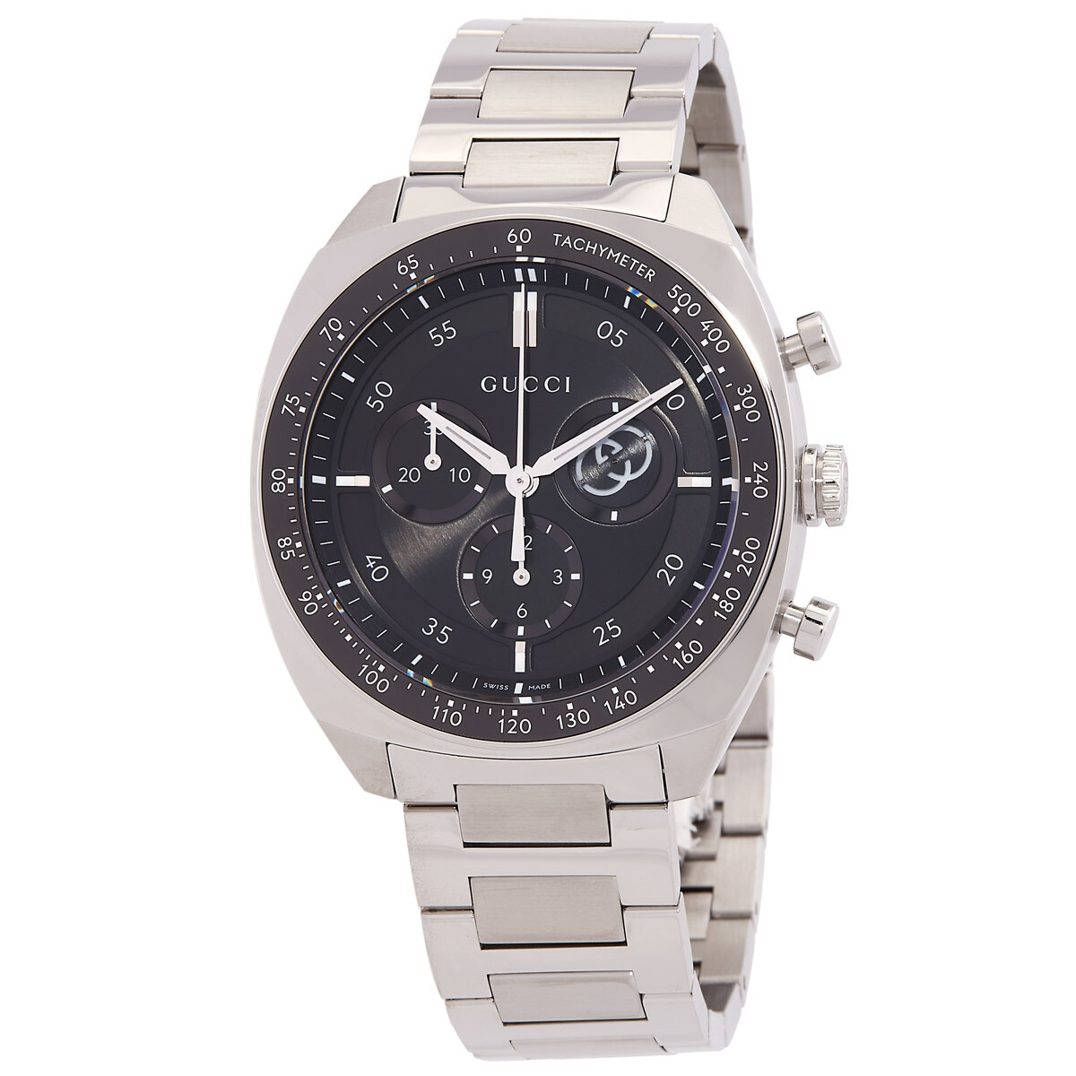 Gucci Interlocking G Chronograph Quartz Black Dial Men's Watch YA142316