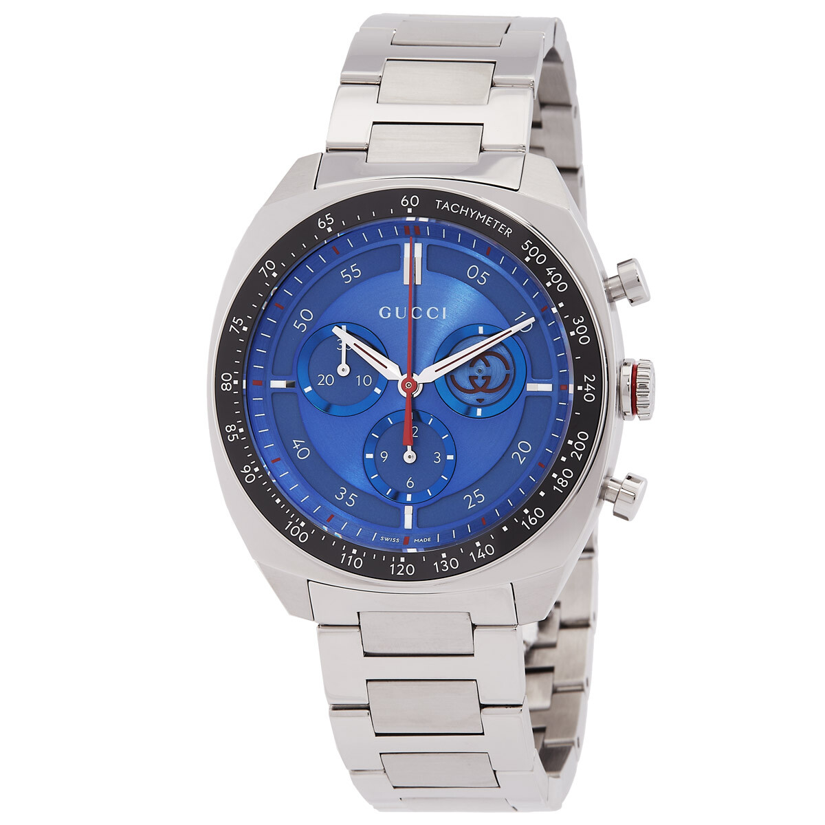 Gucci Interlocking G Chronograph Quartz Blue Dial Men's Watch YA142317