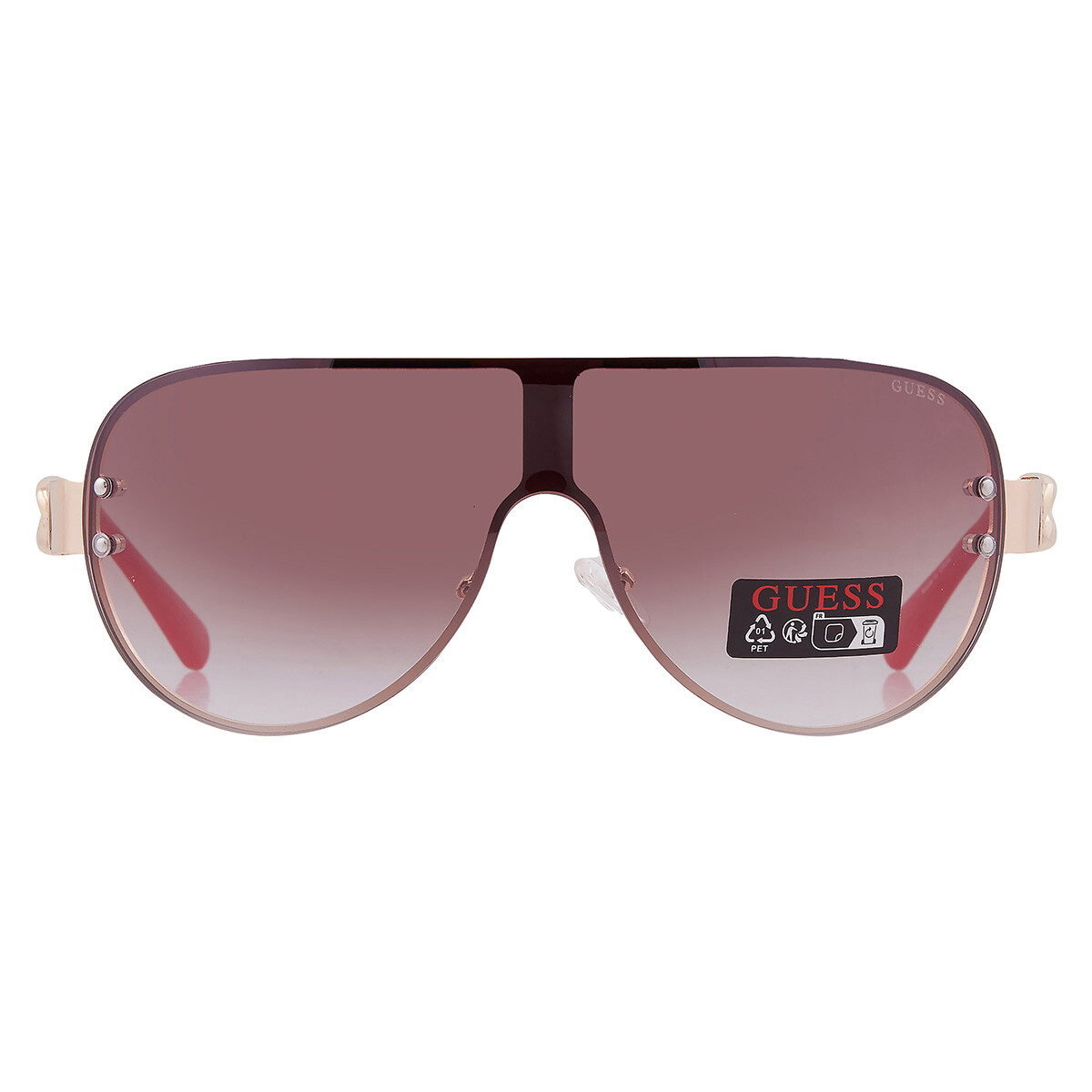 GUESS Factory Rhinestone Logo Plastic Square Sunglasses