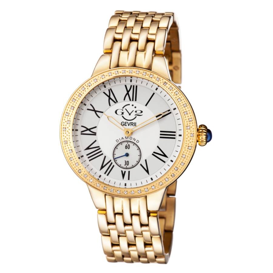 GV2 by Gevril Astor Gold-tone Diamond Bezel Quartz Ladies Watch 9101