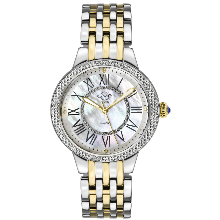 GV2 by Gevril Astor II Quartz Mother of Pearl Dial Diamond Ladies Watch 9145