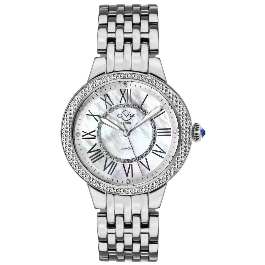 GV2 by Gevril Astor II Quartz Mother of Pearl Diall Diamond Ladies Watch 9140